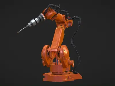 Industrial Robot Machine Rigged Low-poly 3D model