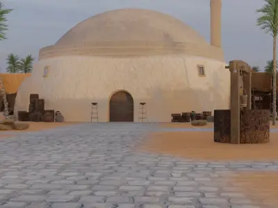 Desert Settlement Layout 3D model