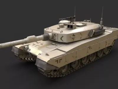 Type 90 Japanese Military tank Low-poly 3D model