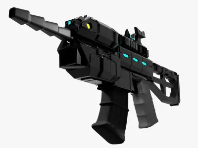 SciFi Rifle with Grenade Launcher 3D model