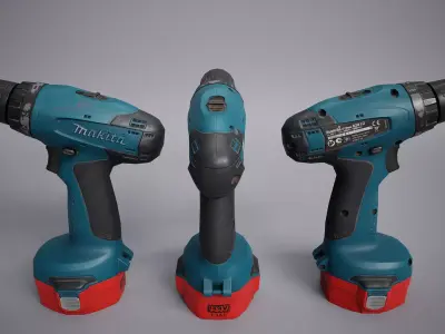 Makita screwdriver Low-poly 3D model