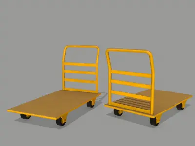 Trolley hand truck Low-poly 3D model 7