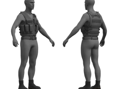 UTG 547 Law Enforcement Tactical Vest - Marvelous Designer 3D model