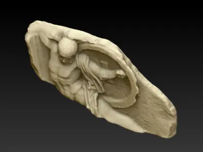 Relief of Fallen Warrior 3D print model