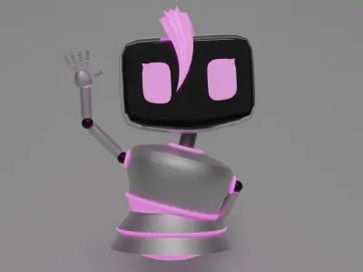 Female Robot Low-poly 3D model buy