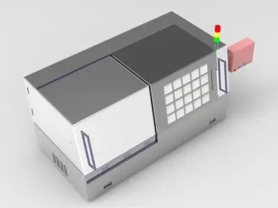 CNC double spindle lathe 3D model