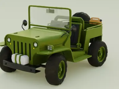 Military 4x4 Truck Low-poly 3D model