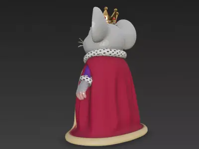 Cartoon Emperor Mouse PBR 3D Model 3D model