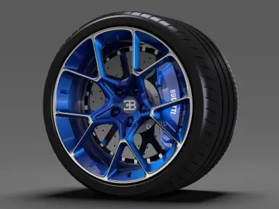 Bugatti Chiron wheel 5 3D model