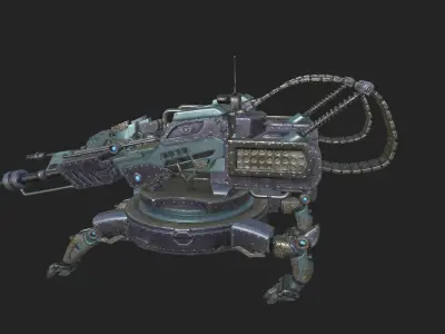 Beast Turret Low-poly 3D model