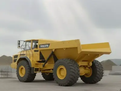Volvo A40G Articulated Dump Truck  Low-Poly Construction Vehicle Low-poly 3D model