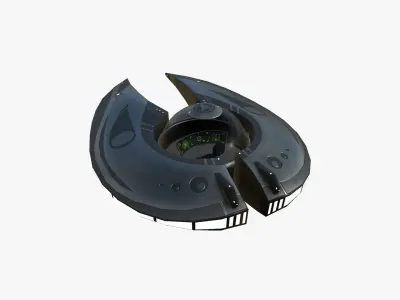 Alien Spaceship UFO I03 Dark Steel - Sci Fi Spacecraft Design Low-poly 3D model