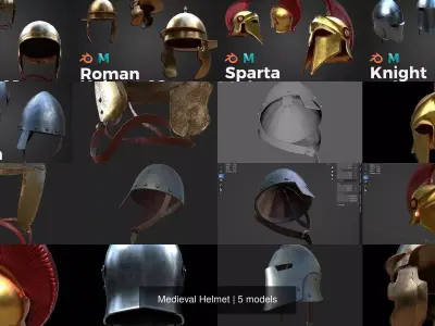   Medieval Helmet 3D Model Pack