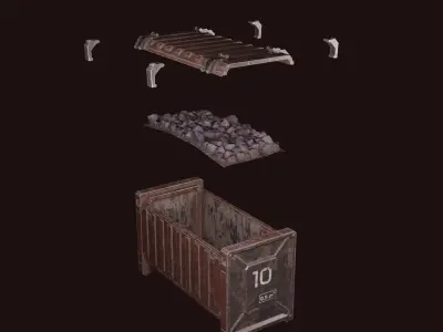 Sci-Fi Mining Container Free low-poly 3D model