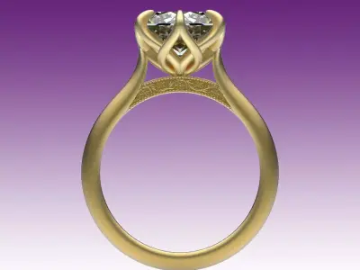 Ring Engagement Floral Design 3D print model