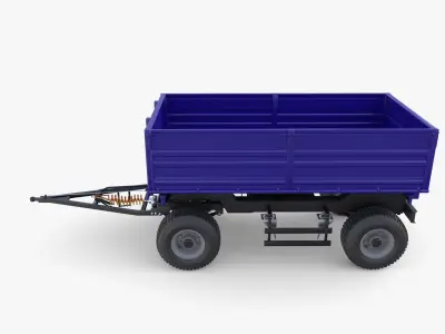 Agro trailer V6 Low-poly 3D model