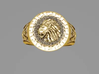 Lion and Eagle Ring  Free 3D print model purchase
