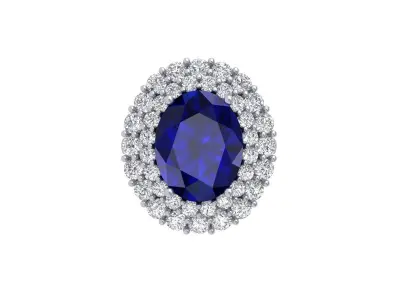 Oval Art Deco Ring 3D print model 9