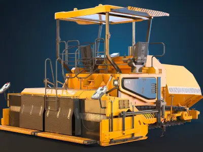 Asphalt Paver PBR 3D model