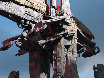 Dark Terra Former Mining Ships Kit bash 3D model