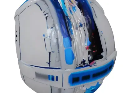 Futuristic Energy Cell with Blue Core 3D model