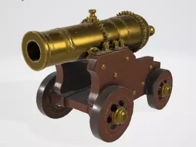 Golden Cannon 3D Model 3D model