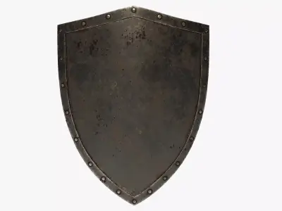 Wooden shield Low-poly 3D model buy