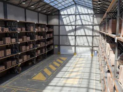Small Warehouse 3D Model - blend - fbx - obj 3D model