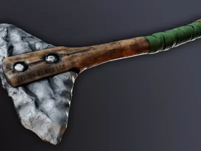 RPG Game Stone Axe Low-poly 3D model