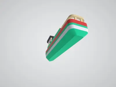Minimalistic ship Low-poly 3D model
