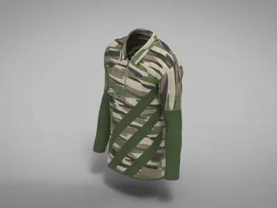Military Outfit - T-shirt Low-poly 3D model 55