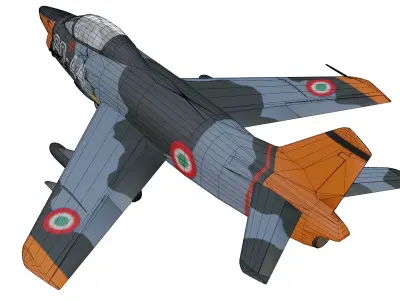 Strike Fighter Fiat G91 Low-poly 3D model