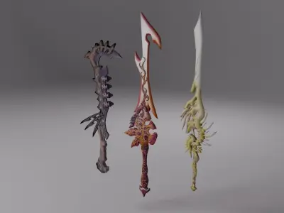 Fantasy sword weapons set Low-poly 3D model