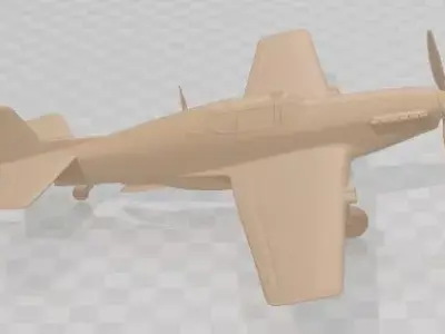North American P-51B Mustang Printable Airplane 3D print model