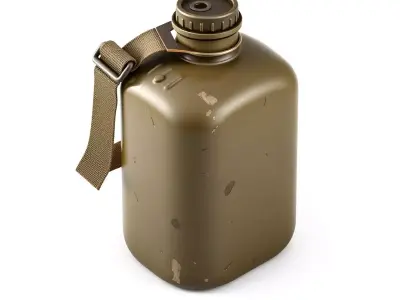 Military Canteen Water Bottle Low-poly 3D model
