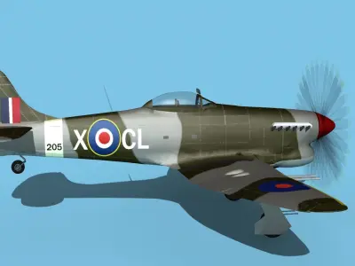 Hawker Hawker Tempest MK1 V07 3D model