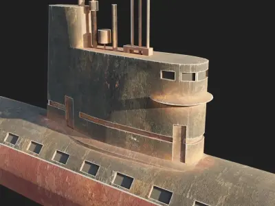 Submarine project 637  Low-poly 3D model