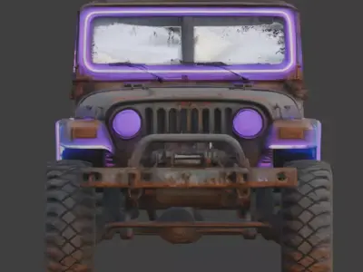 Cyberpunk Rusty Off Road Monster Truck 3D Model V02 Low-poly 3D model