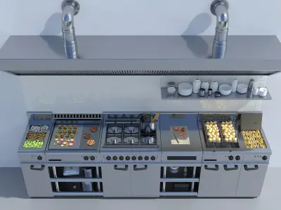 Modular kitchen equipment 1 3D model