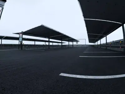 Realistic Rooftop Parking 3D Environment 3D model