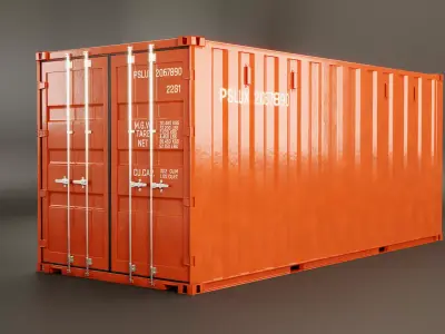 Intermodal Shipping Container 20-foot-long Low-poly 3D model