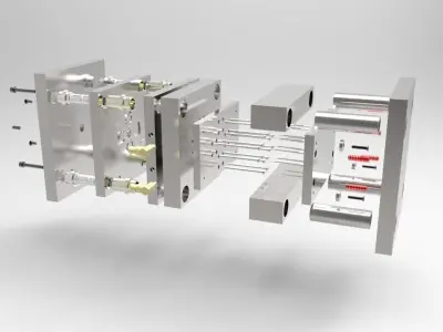 Mold clock tower made of metal and wood Free 3D model