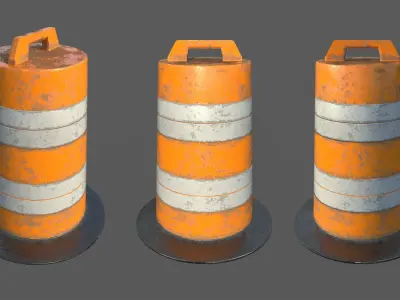 Low Poly Traffic Barrier Low-poly 3D model