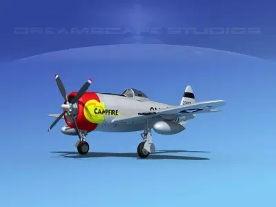 Republic P-47D Thunderbolt Campfire 3D model