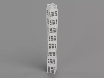 Paper Skyscraper V5 Low-poly 3D model