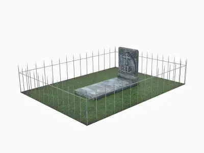 Grave - Cemetery Low-poly 3D model