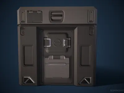 Sci-fi Chest 3 Low Poly Game Asset Low-poly 3D model Low-poly 3D model