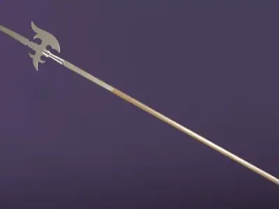 German Lutel Halberd Low-poly 3D model