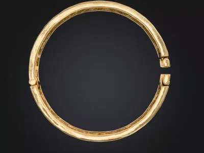 Ornate Golden Bracelet 3D Model Engraved Jewelry Asset Low-poly 3D model