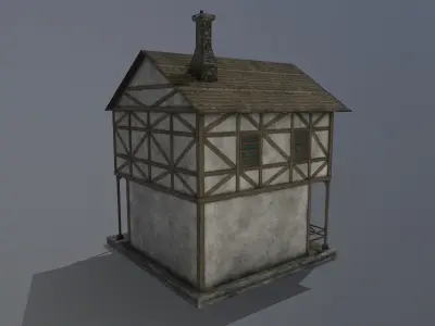 Medieval houses PACK Low-poly 3D model